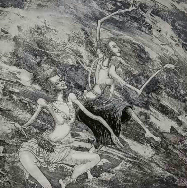 Title : Blown over <br>
Medium : Engraving+Etching+Aquatint<br>
Size : 47x47cm <br>
Year : 2004 <br>
Price : RM 8000 (FRAMED)